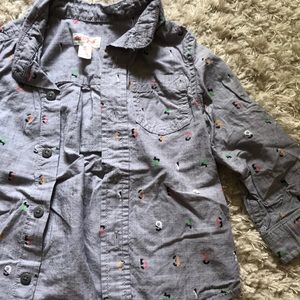 Boys numbers button down shirt